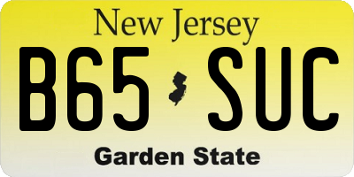 NJ license plate B65SUC
