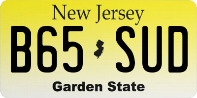 NJ license plate B65SUD