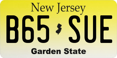 NJ license plate B65SUE