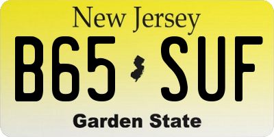 NJ license plate B65SUF