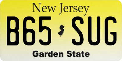 NJ license plate B65SUG
