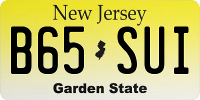 NJ license plate B65SUI