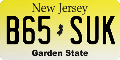 NJ license plate B65SUK