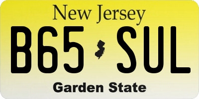 NJ license plate B65SUL