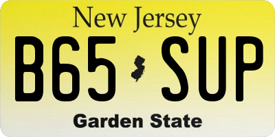 NJ license plate B65SUP