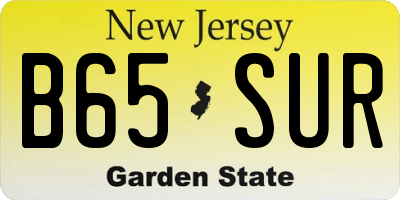 NJ license plate B65SUR