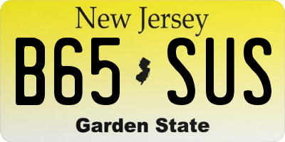 NJ license plate B65SUS