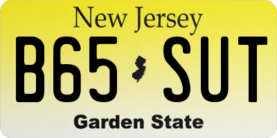 NJ license plate B65SUT