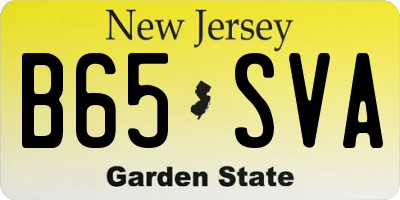 NJ license plate B65SVA