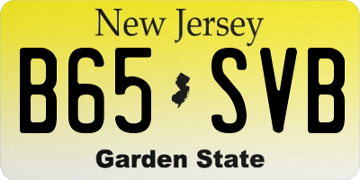 NJ license plate B65SVB