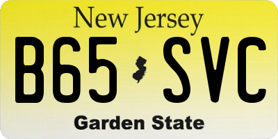 NJ license plate B65SVC