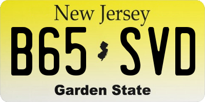 NJ license plate B65SVD