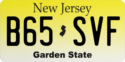 NJ license plate B65SVF