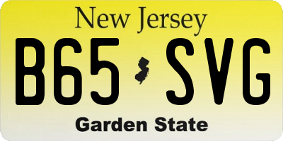 NJ license plate B65SVG