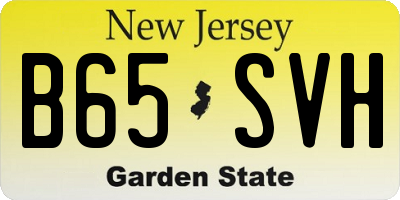 NJ license plate B65SVH
