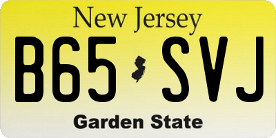 NJ license plate B65SVJ