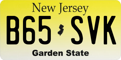 NJ license plate B65SVK