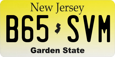 NJ license plate B65SVM