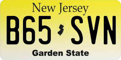 NJ license plate B65SVN