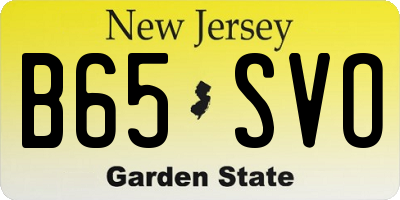 NJ license plate B65SVO