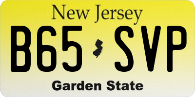 NJ license plate B65SVP