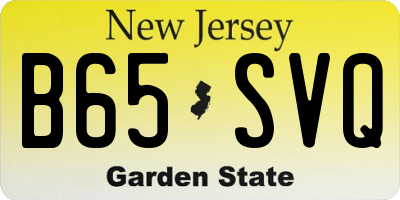 NJ license plate B65SVQ