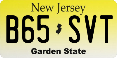NJ license plate B65SVT
