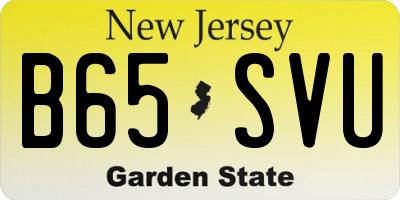 NJ license plate B65SVU