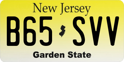 NJ license plate B65SVV