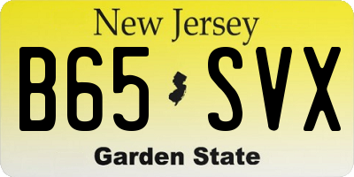 NJ license plate B65SVX