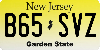 NJ license plate B65SVZ