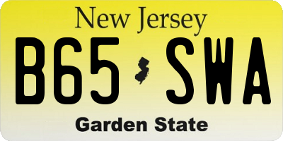 NJ license plate B65SWA