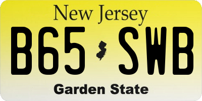 NJ license plate B65SWB