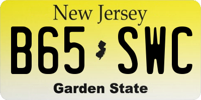 NJ license plate B65SWC