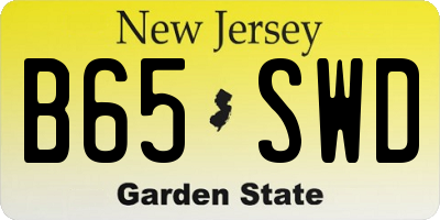 NJ license plate B65SWD