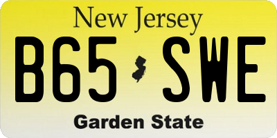 NJ license plate B65SWE
