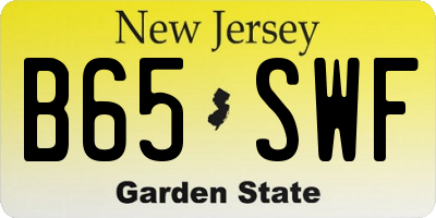 NJ license plate B65SWF