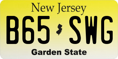 NJ license plate B65SWG