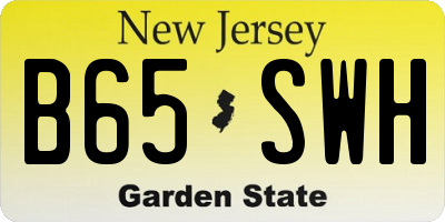 NJ license plate B65SWH