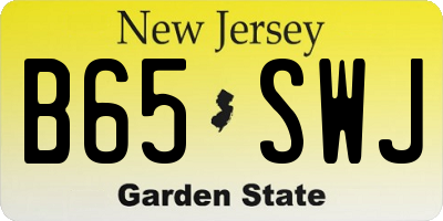 NJ license plate B65SWJ