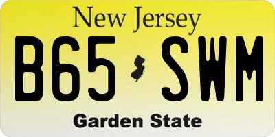 NJ license plate B65SWM