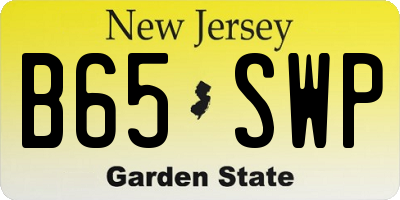 NJ license plate B65SWP