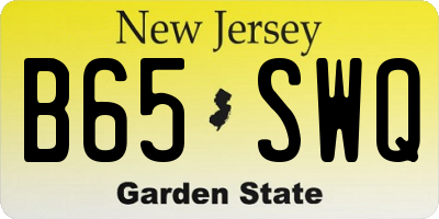 NJ license plate B65SWQ