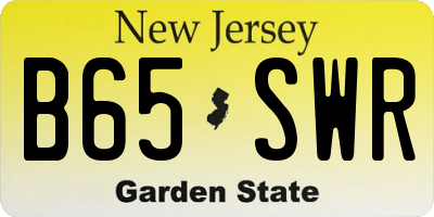 NJ license plate B65SWR