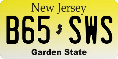 NJ license plate B65SWS
