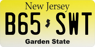 NJ license plate B65SWT
