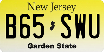 NJ license plate B65SWU