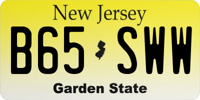NJ license plate B65SWW