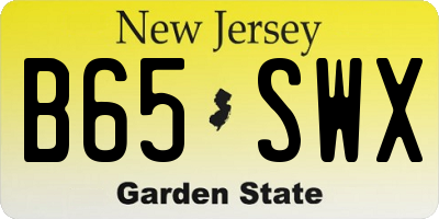NJ license plate B65SWX