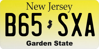 NJ license plate B65SXA
